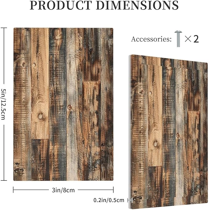 Light Switch Cover Plate Rustic Brown Wood Pattern Splice Plank 1 Gang No Device Blank Electrical Wall Plates Faceplate Decorative Switch Plate For Farmhouse Cabin Decor