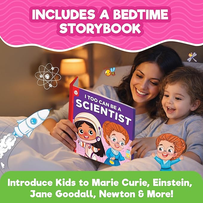 Doctor Jupiter Preschool Science Kit for Kids Ages 3-5 | Toddler Learning Activities, Birthday Gift Ideas for 3-4-5 Year Old Girls | Learning & Educational Toy STEM Kit with 100+ Experiments