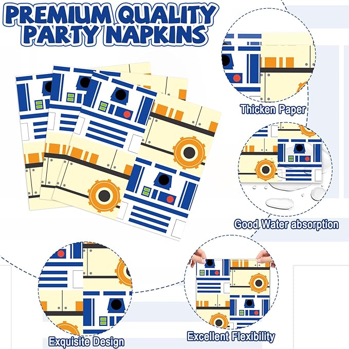 96 Pcs Galaxy War Party Paper Plates and Napkins Galaxy Movie Star Party Decorations Outer Space Disposable Dessert Plates Space Tableware Set Serves 24 Boys Girls Kids Baby Shower Birthday Supplies