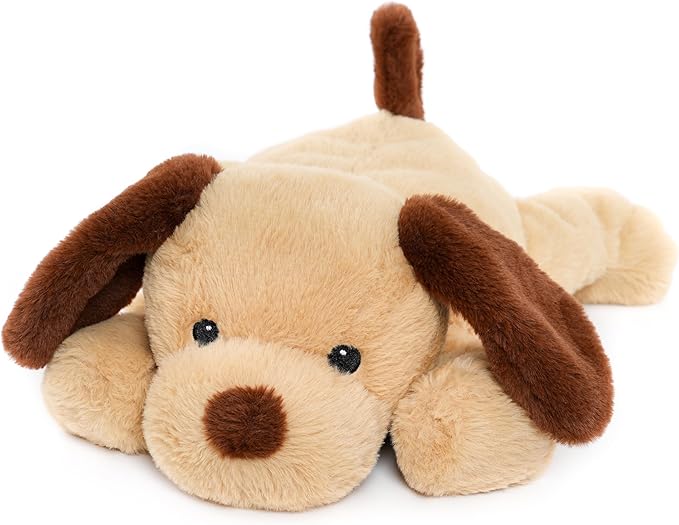 WEIGEDU Weighted Puppy Dog Stuffed Animal Plush Toy for Kids and Adults with Embroidered Eyes and Removable Weight Pack - 21.5 Inches, 2.3 lbs