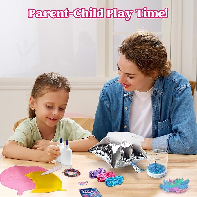 Klever Kits 3D String Art Kit for Kids, Light Up String Light Toy with 30 Multi-Colored LED Bulbs, Arts and Crafts Set, Birthday Gifts for Girls and Boys Ages 8+