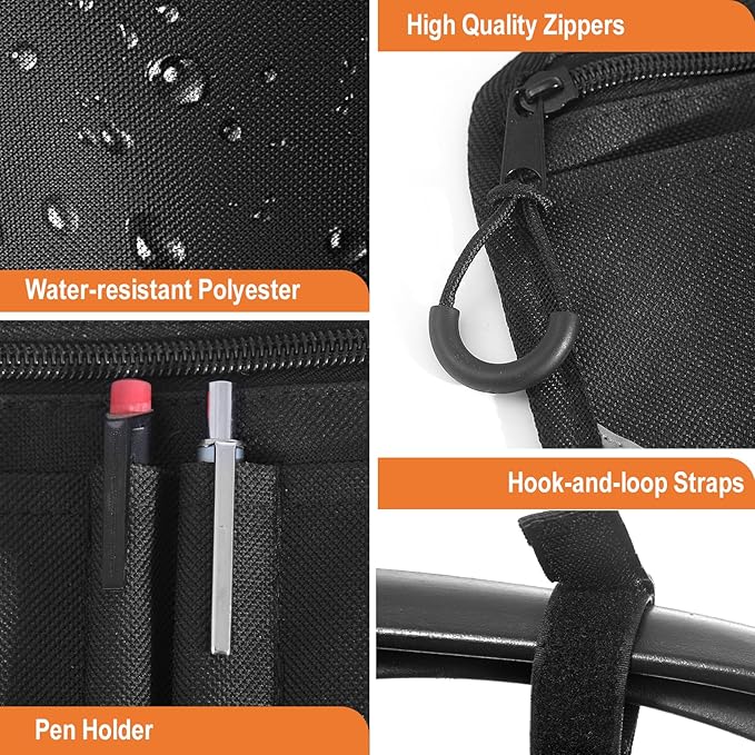Wheelchair Side Bag with Cup Holder, Universal Armrest Organizer with Reflective Strips & Mesh Pockets, Water-Resistant Storage for Wheelchairs, Walkers, Rollators & Strollers (Black)
