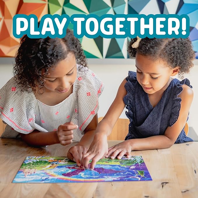Chuckle & Roar - Preschool Multi Pack 100 and 200 Piece XXL Jigsaw Set Space Map Fantasy Food Themes Colorful Puzzle Gift for Kids Ages 6+