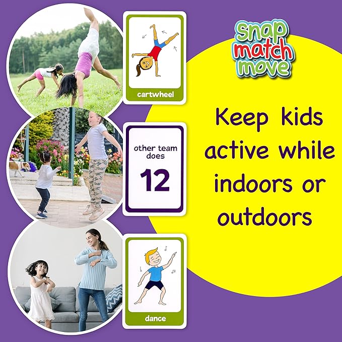 Exercise Cards for Kids - PE Equipment for Elementary School, Kids Workout Equipment Exercise Games, Classroom Exercise, PE Teacher Recess Equipment or at Home, Active Play Indoor or Outdoors