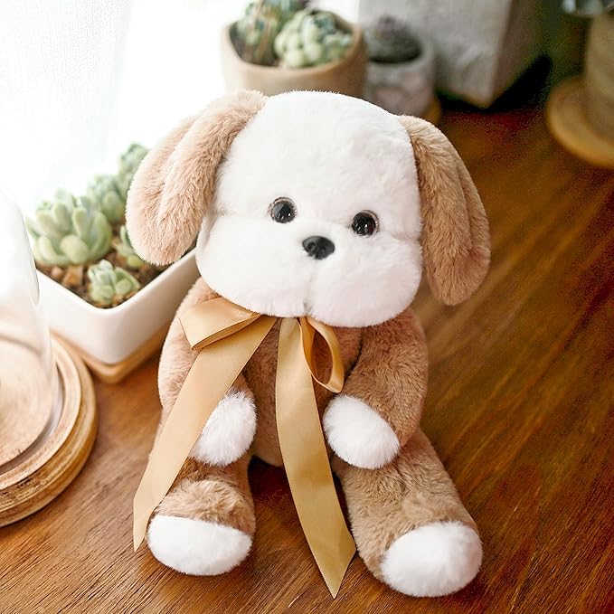uoozii Warmable Dog Stuffed Animal - Microwavable 12" | 2 Pounds Unscented Weighted Stuffed Animals Non-Shedding Dog Plush Coolable & Heatable Warm Gifts for Kids & Adults