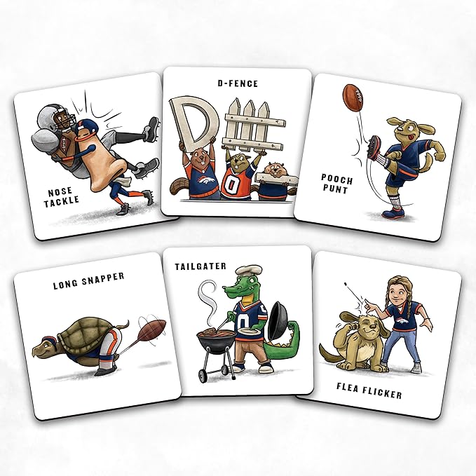 YouTheFan NFL Officially-Licensed Memory Match Game - Humorous, Team-Specific, Original Hand-Drawn Artwork, Fun for The Whole Family, for Fans Young and Old