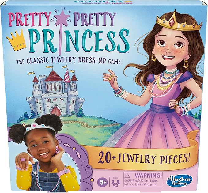 Pretty Pretty Princess Board Game, Classic Jewelry Dress-Up Games for Kids, Family Games for 2-4 Players, Kids Board Games, Ages 5 and Up