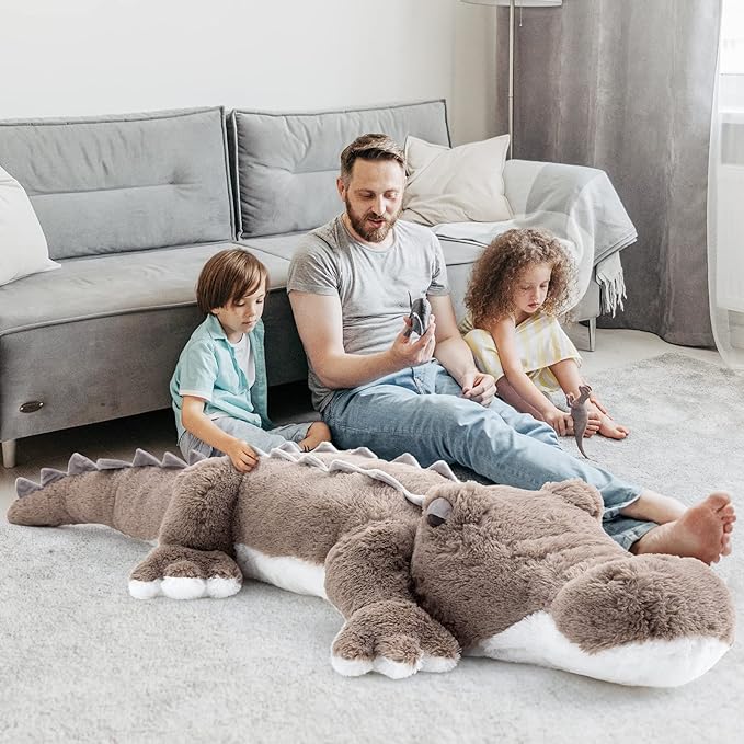 MorisMos 59inch Giant Alligator Stuffed Animal, Large Alligator Plush Toy, Big Stuffed Crocodile Gifts Kids Boys Girls