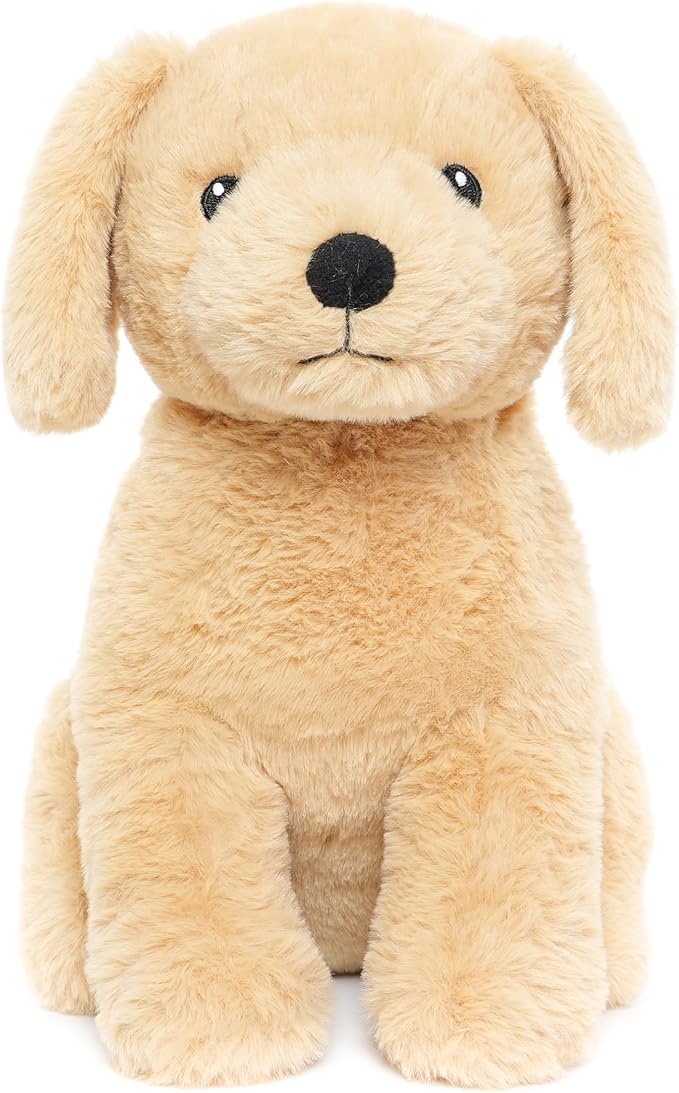 WEIGEDU Labrador Golden Retriever Stuffed Animal Dog Puppy Plush Toy with Embroidered Eyes for Babies Toddlers Kids Adults Ages 1 and Up, No Hard Parts, Machine Washable 12 inches