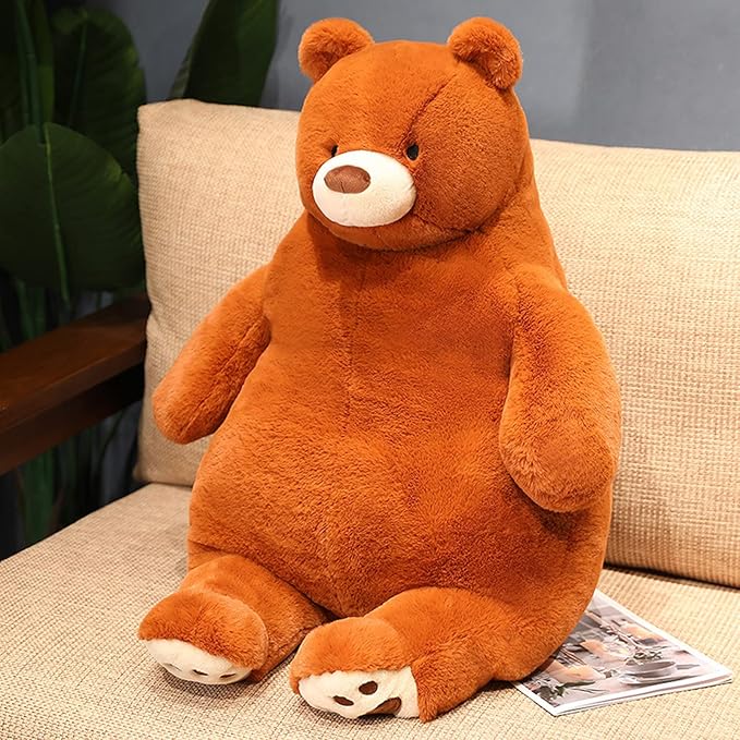 Bear Weighted Stuffed Animals, 17" 3.5 lbs Weighted Bear Plush Toy Large Brown Bear Weighted Plush Animal Pillow Gifts for Boys and Girls