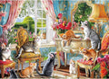 Puzzles for Adults 500 Pieces,Cute Cats Puzzle for Adults,Cozy House & Kittens Jigsaw Puzzles,Recyclable Cardboard Puzzles for Seniors,Puzzle for Family Game Nights, 20.5x15 in