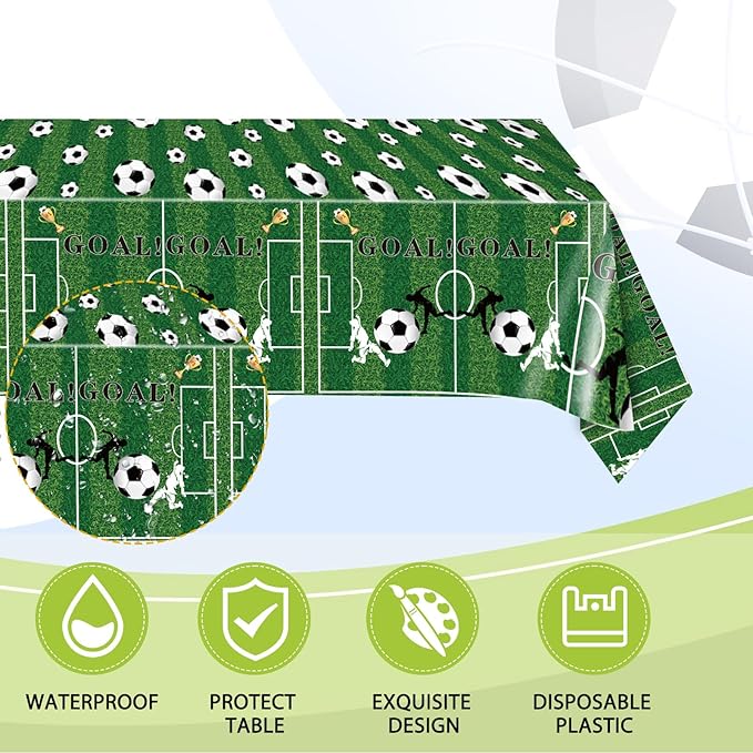 Soccer Theme Party Decorations,41Pcs Soccer Birthday Party Supplies Tableware Set with Party Plates and Napkins Tablecloth丨Baby Shower Boys Girls Sports Soccer Theme Birthday Party Supplies,Serves 20