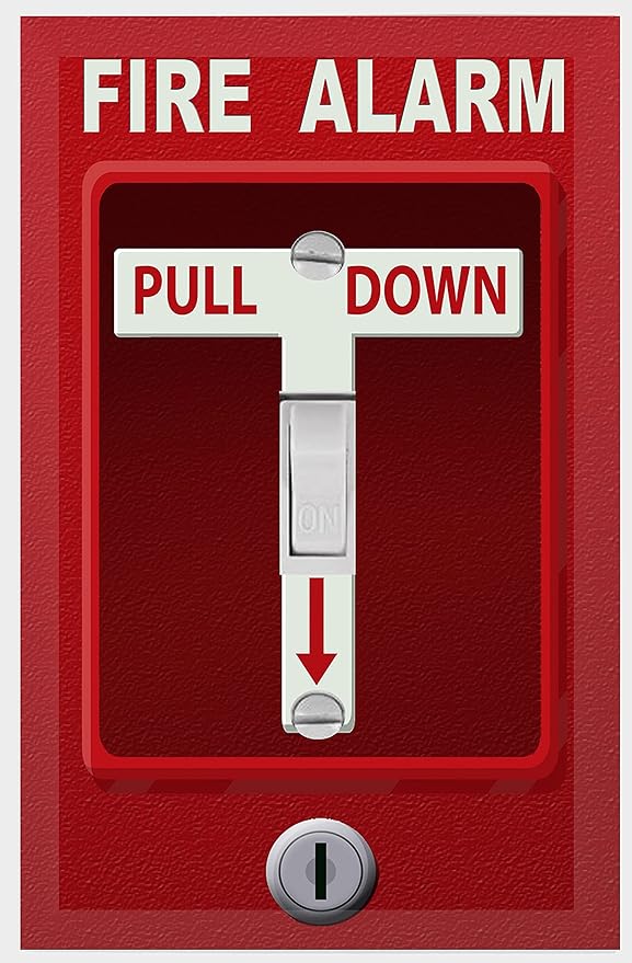 Fire Alarm Cool Light Switch Plate Cover for Teens Room Fun Novelty Gift Decorative Decor Bedroom (Fire Alarm)