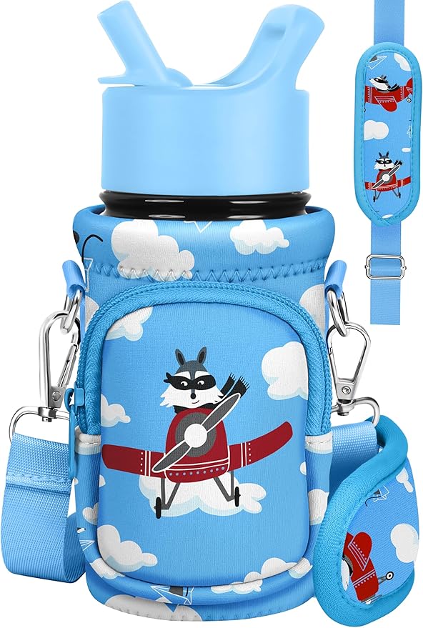 Miss Adola Water Bottle Carrier with Strap - Insulated Kids Water Bottle Holder for Boys Girls Bottle Bag for 10-18Oz
