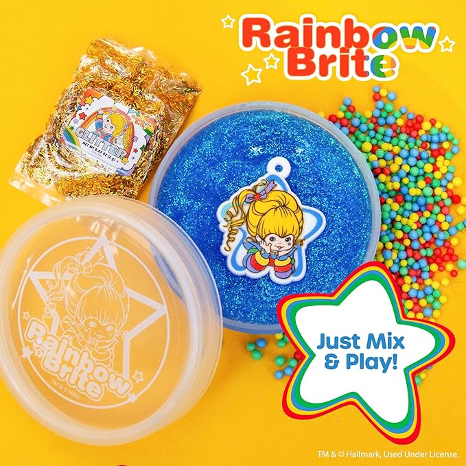Rainbow Brite Scented SLIMYGLOOP Mix'Ems, Blue Raspberry Glitter Slime with Add-Ins