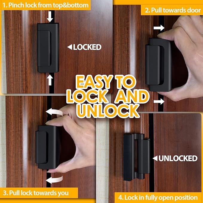 Home Security Door Lock Door Reinforcement Lock Door Locks for Kids Safety Flip Door Lock Latch Childproof Night Lock Door Security Front Door Child Safety Lock
