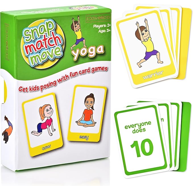 Yoga Cards for Kids - Calm Kids Exercise Equipment and Relaxing Exercise Cards, Play Yoga Pretzels Games of Mindful Memory Cards, Matching & Go Fish. Includes Game Instructions