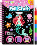 FUNNYB&G Foil Art Crafts for Kids Ages 4-8: Valentines Crafts for Kids 2026,Birthday Gift for Girls,Art and Crafts Supplies,Party Favors,Creative Toys for Girls Boys 4 5 6 7 8 9 Years Old(Mermaids)