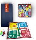 2-in-1 Ludo and Snakes & Ladders Foldable Board Game with Dice and Playing Pieces for Family Indoor Play
