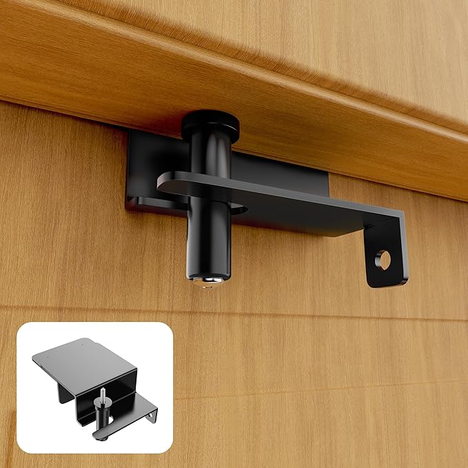 Child Safety Door Top Lock – Metal Child Safety Top Lock for Interior & Exterior Doors | Lock & Unlock from Both Sides | Adjustable Top Door Locks For Kids Safety Fits 0.16-3 Inch Thick Doors (1 Pack)