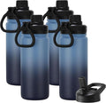 DOMICARE 16 oz Water Bottle Stainless Steel Double Wall Vacuum Insulated Water Bottle with Straw lids & Spout Lid, Leakproof