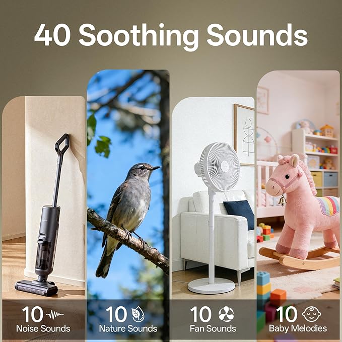 Hotmoon Sound Machine for Sleep, Cocoon 2 White Noise Sound Machine with 40 Relaxing Sounds, Dual-Speaker & Timer, 8 Night Light, Pink Brown Green Noise for Sleeping Adults, Office Privacy, Plug-in