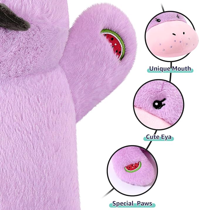 Onsoyours Original Weighted Hippo Stuffed Animals - 13.8"|1.8lbs Comfort Hippopotamus Plush, Soft Cute Hugging Plushies Toys Gifts for Kids & Adults