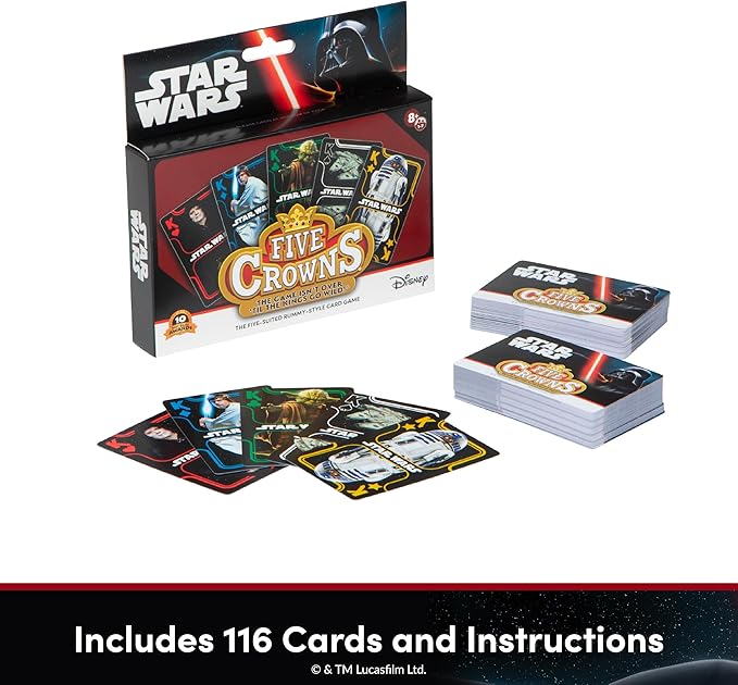 Five Crowns Card Games Star Wars – Family Games Night - Card Games for Families - Multi-Player - Star Wars Toys - Travel Games - Playing Cards - Family Activities
