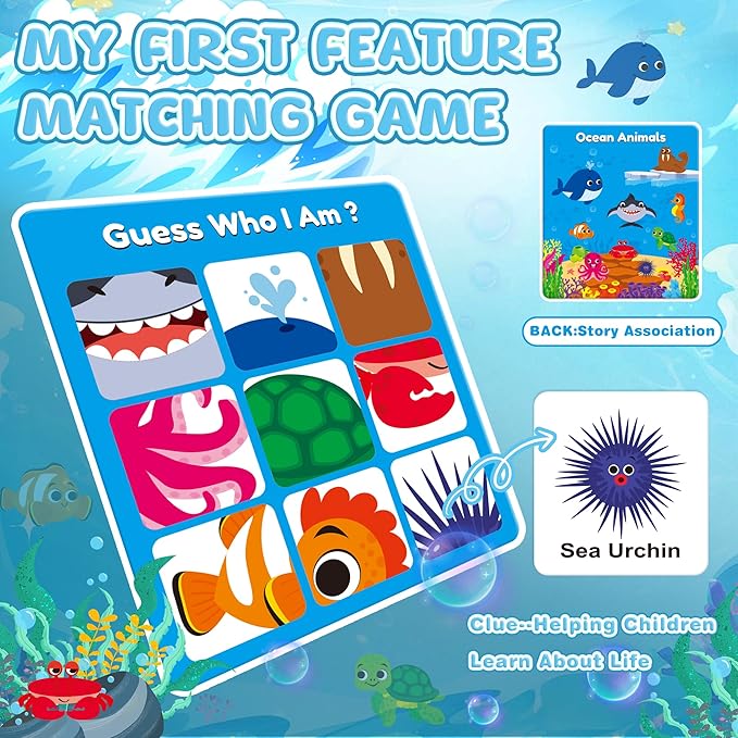 Magnetic Matching Game for Kids Ages 2-4, Feature Memory Game Toddler Learning Toy for Kids 3 4 5, Educational Toy Activities for Boy and Girl