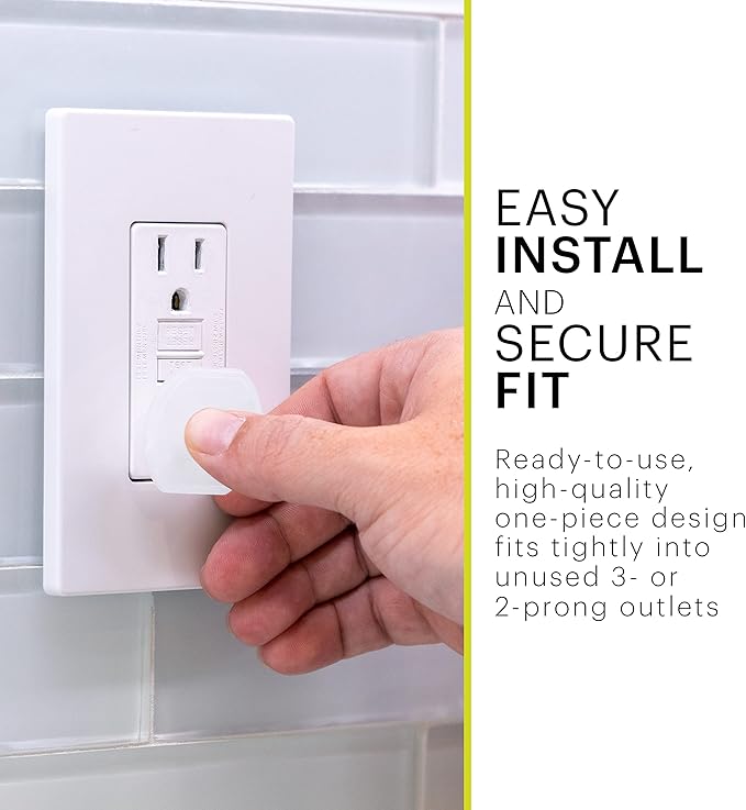 Power Gear Child Safety Electrical Outlet Covers, 30 Pack, Tamper‑Resistant Plug Protectors for Standard Wall Outlets, Baby‑Proof & Child‑Proof Safety Caps, White, 69311