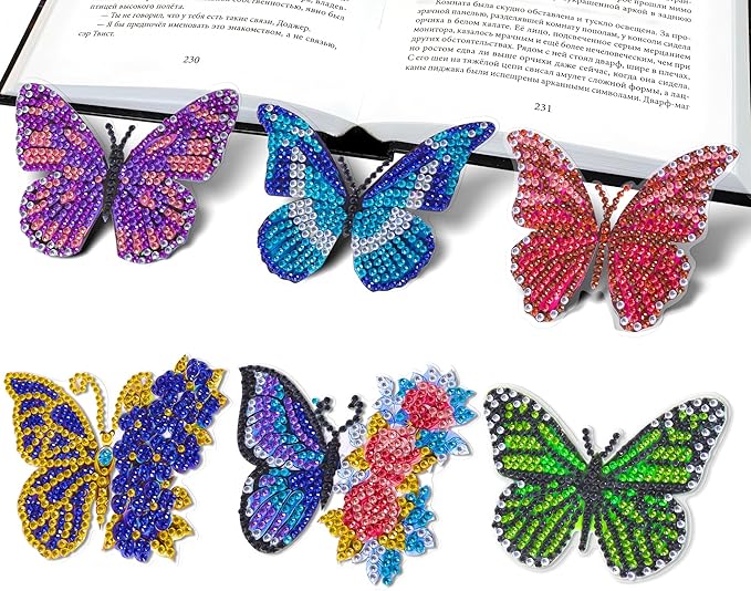 YiConfety Diamond Painting Kits, Kids Diamond Art Gift, Gem Art Kits for Girls Birthday, Arts and Crafts for Kids Ages 6 8 10(Butterfly)