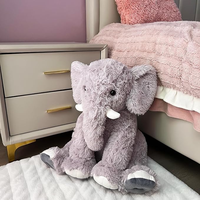 19.2 Inch Large Elephant Stuffed Animals,Clever Elephant Plush Toy for Kids, for Girls and Women,Super Soft Room Decoration(Gray).
