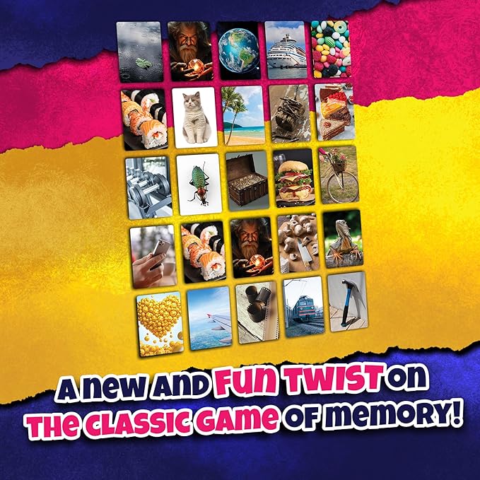 Social Memory - Strategic Twist On Classic Memory Game! Great for Grandkids, Engaging Matching Cards for Families and Kids. Perfect for 2-5 Players and Family-Friendly Fun