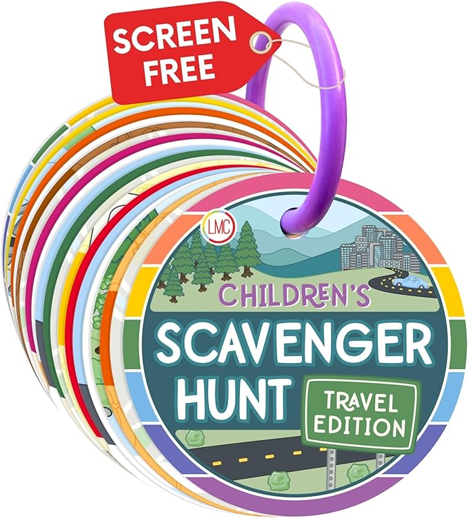 Children's Scavenger Hunt | Toddler Activities | Games for 2, 3 Year Old's & Up | Kids Educational Scavenger Hunt Cards (Travel Edition)