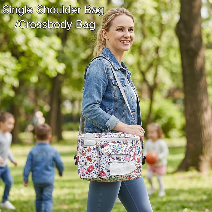 Coloch Universal Stroller Organizer, Large Capacity Multi-purpose Stroller Bag Caddy with Cup Holder Waterproof Stroller Basket for Baby Essentials