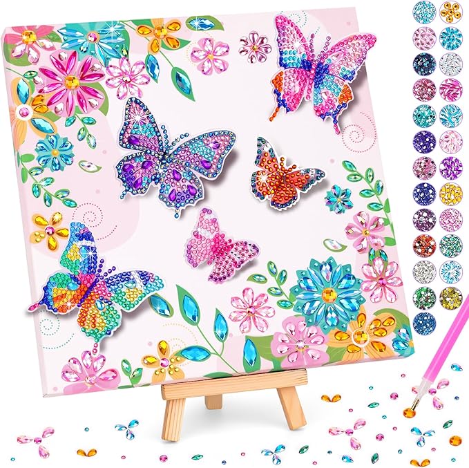 Craft Kits for Kids Ages 8-12, Diamond Art Kits for Kids, Gifts for 6-8-10 Year Old Girls, Fun Arts and Crafts Gifts Toy for Girl Activities Gem Art Kit, Best Birthday Gift for Girl Adult Room Decor