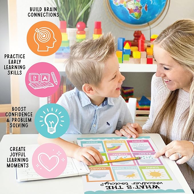 Hadley Designs 16 Educational Posters for Toddler Learning Activities - Alphabet Daycare Essentials, Laminated Pre-K Posters for Toddlers 1-3, Preschool Learning Activities, Pastel Classroom Decor