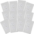 Safety Innovations Self-Closing Babyproof Outlet Covers - (For Center Screw Outlets Only) An Alternative To Wall Socket Plugs for Child Proofing, (12-Pack), (1-Screw), (White) White)