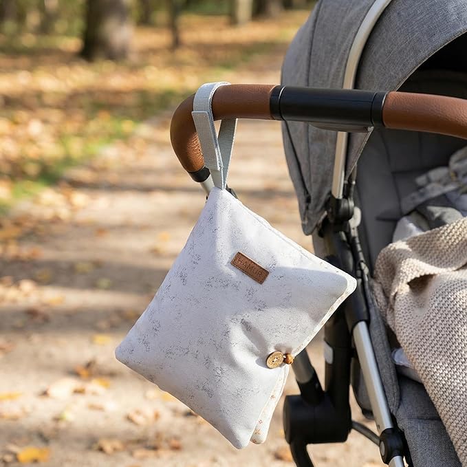 HAMUR Baby Diaper Bag Organizer – Travel-Friendly, Compact & Foldable | Stroller Pouch for Newborn Essentials – Must-Have for Boys & Girls (Solid Grey)