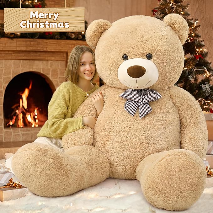 Toys Studio Giant Teddy Bear, 70.8 Inch Big Brown Stuffed Animal Life Size Plush Bear Toy Gift for Girlfriend Kids Christmas Birthday Valentines Day