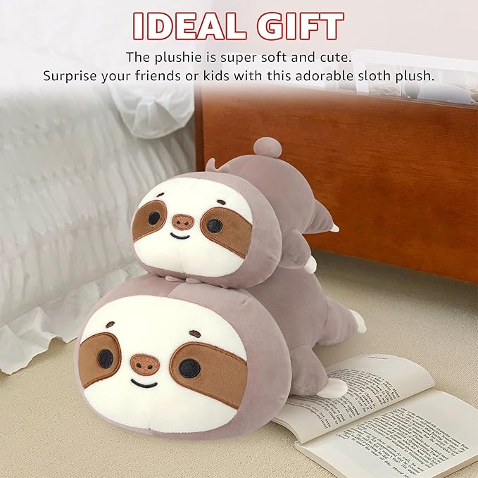 Onsoyours Original Weighted Sloth Plush, Cute 13.8"|1.8 Pound Hugging Sloth Weighted Stuffed Animal, Soft Collectible Plushies Pillow Toy Gift for Kids & Adults