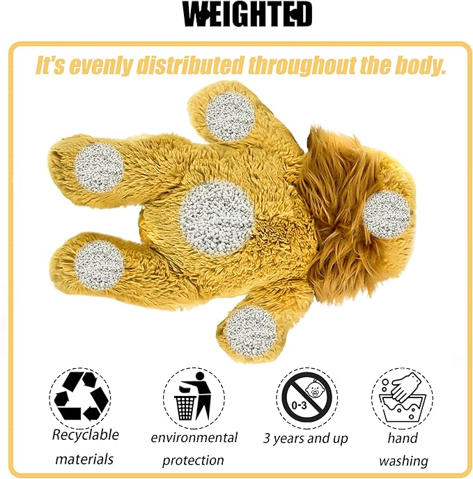 YOUBLEK 20" | 4 Pounds Weighted Stuffed Animals,Sensory Comfort Plush Throw Pillow Toy, Soft for Home & School, Kawaii Plushies Hugging Toy Gifts for Kids & Adults (Lion, 20 inch 4 Pounds)