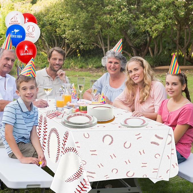 Baseball Party Supplies - 20-81Pcs Plates, Napkins, Tablecloth, Forks Set for Kids and Baseball Fans - Theme Party Decorations
