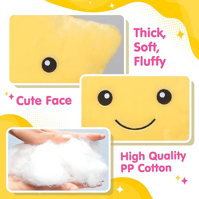 WEWILL 13'' Creative Twinkle Star Glowing LED Night Light Plush Stuffed Animals Toys Birthday Christmas Holiday Valentines Gifts for Toddlers Girls(Yellow)