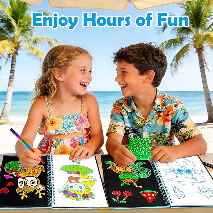 FUNNYB&G Foil Art Crafts for Kids Ages 4-8: Mother's Day 2026, Birthday Gift for Kids, Art and Crafts Supplies, Party Favors, Creative Toys for Kids 4 5 6 7 8 9 Years Old(Summer)