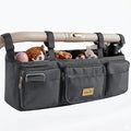 Double Stroller Organizer, Double Stroller Caddy Compatible with Bob Duallie, Baby Jogger City Mini GT2, Jeep - Universal Stroller Accessories with Cup Holders