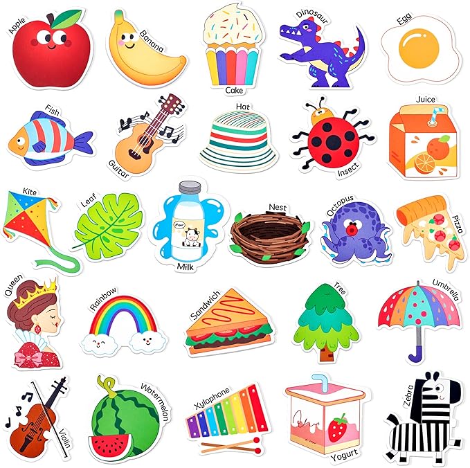 JoyCat Fridge Magnets for Toddlers & Kids – 26 Cute A-Z Objects, Large Magnetic Refrigerator Toys, Fun Educational Learning Gifts for Girls and Boys 2 3 4 5 Years Old
