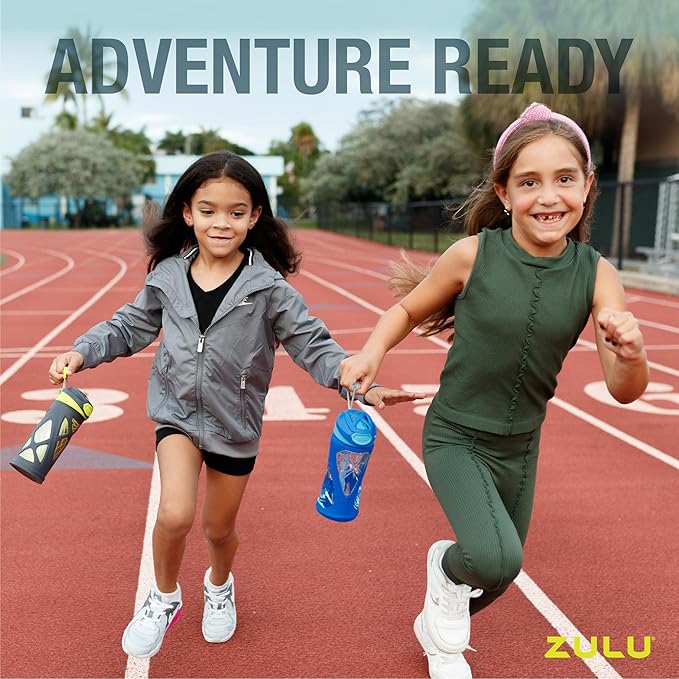ZULU Torque 2 Pack 16oz Plastic Kids Water Bottle
