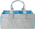 Mr. Pen- Baby Diaper Caddy Organizer, Gray, Blue Inside, Nursery Storage Bin and Car Organizer for Diapers and Baby Wipes
