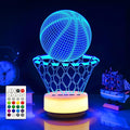 Basketball Night Light for Kids, Basketball Gift for Sports Players Fans, Decor Bedside Lamp for Bedroom/Office, 5 Buttons and Remote Control 14 Colors, Timer, Dim, Independent Warm White Lamp Base
